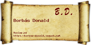 Borbás Donald névjegykártya
