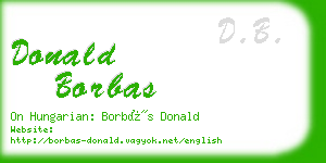 donald borbas business card